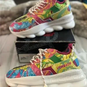 Versace | Shoes | Versace Sneaker Mix Tessuti Crosta Vitello